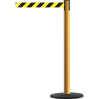 Montant pour syst&egrave;me Advance TensaBarrier, Acier, 36" h, Ruban Noir/Jaune, Longueur du ruban 7,5' Toolneeds Inc.
