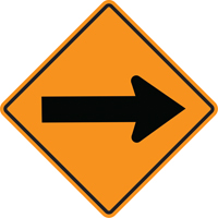 Arrow Roll-Up Temporary Conditions Sign , 24" x 24", Vinyl, Pictogram Toolneeds Inc.