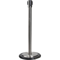 Free-Standing Crowd Control Barrier Receiver Post With Wheels, 35" High, Stainless Toolneeds Inc.