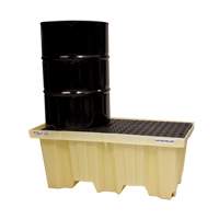 Palettes Poly-Spillpallet emboîtables sans drain pour 2 barils, Capacit&eacute; de d&eacute;versement 66 gal. US, 51" x 26" x 21" Toolneeds Inc.