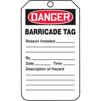 Safety Tags, Plastic, 3-1/4" W x 5-3/4" H, English Toolneeds Inc.