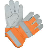 Gants d'ajusteur haute visibilit&eacute; de premi&egrave;re qualit&eacute;, Grand, Paume en Cuir de vache refendu, Doublure en Coton Toolneeds Inc.