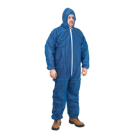Hooded Coveralls, Medium, Blue, Polypropylene Toolneeds Inc.