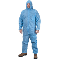 Premium Hooded Coveralls, Medium, Blue, Polypropylene Toolneeds Inc.