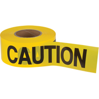 Ruban pour barricade Caution, Anglais, 3" la x 1000' lo, 1,5 mil, Noir sur jaune Toolneeds Inc.