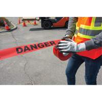 Ruban pour barricade Danger, Bilingue, 3" la x 1000' lo, 1,5 mil, Noir/rouge Toolneeds Inc.