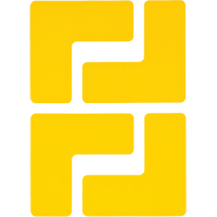 Floor Corner Marks, L, 5" L x 2" W, Yellow, Polyester Toolneeds Inc.