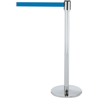 Montant pour barri&egrave;re Slimline TensaBarrier, Acier, 38" h, Ruban Bleu, Longueur du ruban 7,5' Toolneeds Inc.