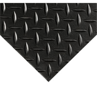 Diamond-Plate Switchboard Matting No.701, 4' W x 20' L, 1/4" Thickness, Black, PVC Toolneeds Inc.