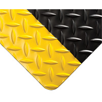 Diamond-Plate Switchboard Matting No.701, 3' W x 75' L, 1/4" Thickness, Black/Yellow, PVC Toolneeds Inc.