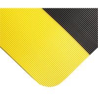 Tapis tr&egrave;s robuste pour panneau de contr&ocirc;le No 720, Ondul&eacute;, 3' x 10' x 5/8", Noir/Jaune, PVC Toolneeds Inc.