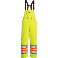 Pantalon de s&eacute;curit&eacute; Journeyman d&eacute;tachable &agrave; bavette, Polyester, Petit, Jaune lime haute visibilit&eacute; Toolneeds Inc.