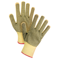 Gants tricot&eacute;s deux c&ocirc;t&eacute;s, sans couture, &agrave; pois, Taille Petit/7, Calibre 7, Rev&ecirc;tement PVC, Enveloppe en Kevlar, ASTM ANSI niveau A2/EN 388 niveau 3 Toolneeds Inc.