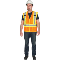 Veste de s&eacute;curit&eacute; d&eacute;tachable en cinq points de premi&egrave;re qualit&eacute;, Orange haute visibilit&eacute;, Grand/T-Grand, Polyester Toolneeds Inc.