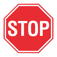 "Stop" Floor Sign, Adhesive, English with Pictogram Toolneeds Inc.