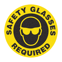 "Safety Glasses" Floor Sign, Adhesive, English with Pictogram Toolneeds Inc.