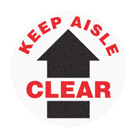 "Keep Aisle Clear" Floor Sign, Adhesive, English with Pictogram Toolneeds Inc.