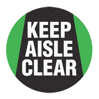 "Keep Aisle Clear" Floor Sign, Adhesive, English with Pictogram Toolneeds Inc.