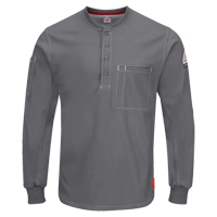 Excel FR&reg; Long Sleeve Henley Shirts, Small, Grey Toolneeds Inc.