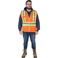Flame-Resistant Surveyor Vest, High Visibility Orange, Medium, Polyester Toolneeds Inc.