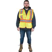 Flame-Resistant Surveyor Vest, High Visibility Lime-Yellow, Medium, Polyester Toolneeds Inc.