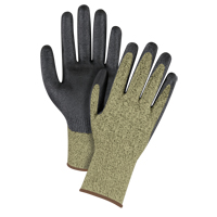 Gants &eacute;lastiques sans coutures r&eacute;sistants &agrave; la coupe noir & jaune, Taille Grand/9, Calibre 13, Rev&ecirc;tement Mousse de nitrile, Enveloppe en Aramide, ASTM ANSI niveau A6 Toolneeds Inc.