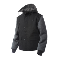 Manteau avec manches &agrave; fermeture &agrave; glissi&egrave;re, Hommes, Grand, Noir Toolneeds Inc.