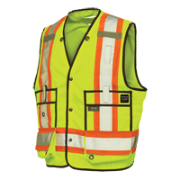 Veste de s&eacute;curit&eacute; pour arpenteur, Jaune lime haute visibilit&eacute;, T-Grand, Polyester Toolneeds Inc.