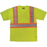 T-shirt de s&eacute;curit&eacute; avec poche &agrave; manches courtes, Polyester, Grand, Jaune lime haute visibilit&eacute; Toolneeds Inc.
