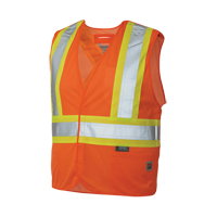 Veste de s&eacute;curit&eacute; d&eacute;tachable en cinq points, Orange haute visibilit&eacute;, Grand/T-Grand, Polyester Toolneeds Inc.