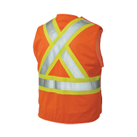 Veste de s&eacute;curit&eacute; d&eacute;tachable en cinq points, Orange haute visibilit&eacute;, Grand/T-Grand, Polyester Toolneeds Inc.