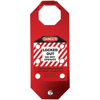 Stopout&reg; OSHA Danger Aluma-Tag Locked Out Do Not Operate Hasp, Red Toolneeds Inc.