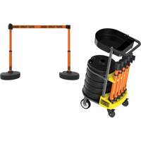 PLUS Barrier Post Cart Kit with Tray, 75' L, Metal, Orange Toolneeds Inc.
