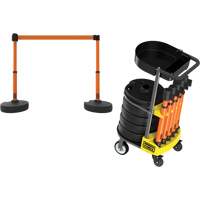 PLUS Barrier Post Cart Kit with Tray, 75' L, Metal, Orange Toolneeds Inc.