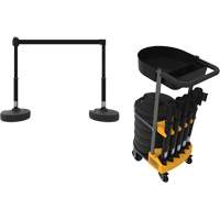 PLUS Barrier Post Cart Kit with Tray, 75' L, Metal, Black Toolneeds Inc.