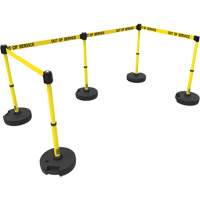PLUS Barrier Post Set X5, Plastic, 42" H, Yellow Tape, 15' Tape Length Toolneeds Inc.