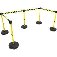 PLUS Barrier Post Set X5, Plastic, 42" H, Yellow Tape, 15' Tape Length Toolneeds Inc.
