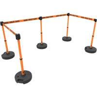 PLUS Barrier Post Set X5, Plastic, 42" H, Orange Tape, 15' Tape Length Toolneeds Inc.