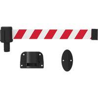 PLUS Wall Mount Barrier System, Plastic, Screw Mount, 15', Red and White Tape Toolneeds Inc.