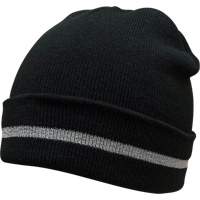 Knit Hat with Silver Reflective Stripe, One Size, Black Toolneeds Inc.
