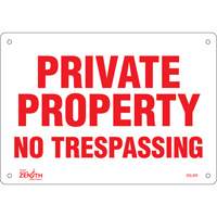 Enseigne Private Property, 7" x 10", Aluminium, Anglais Toolneeds Inc.