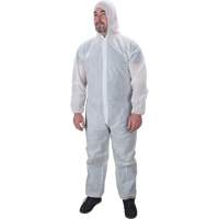 Hooded Coveralls, Medium, White, Polypropylene Toolneeds Inc.