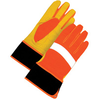 High Visibility Gloves, Size Large, Grain Leather Palm Toolneeds Inc.