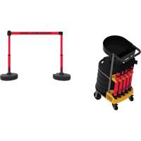 Plus Portable Barrier System Cart Package with Tray, 75' L, Metal/Plastic, Red Toolneeds Inc.