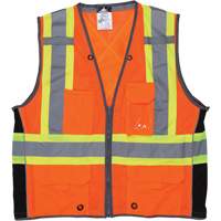 Surveyor Safety Vest, High Visibility Orange, Large, Polyester Toolneeds Inc.