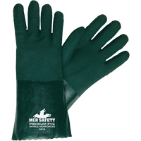 Chemical Resistant Gloves, Size Large, 14" L, PVC, Jersey Inner Lining Toolneeds Inc.