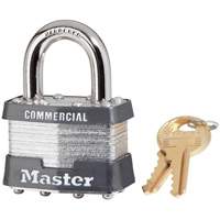 Laminated Padlock, Silver, Keyed Alike, Laminated Steel, 1-3/4" Width Toolneeds Inc.