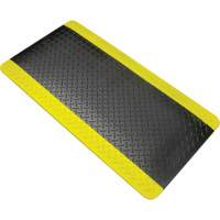 Anti-Fatigue Matting, Diamond, 1-2/3' x 3-1/4' x 3/4", Black/Yellow, Polyurethane Toolneeds Inc.