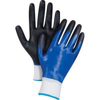 Gants enduits noir & bleu, Grand, R&ecirc;vetement Mousse de nitrile, Calibre 15, Enveloppe en Nylon Toolneeds Inc.