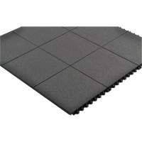 Cushion-Ease&reg; Interlocking Anti-Fatigue Mat, Pebbled, 3' x 3' x 3/4", Black, Natural Rubber Toolneeds Inc.
